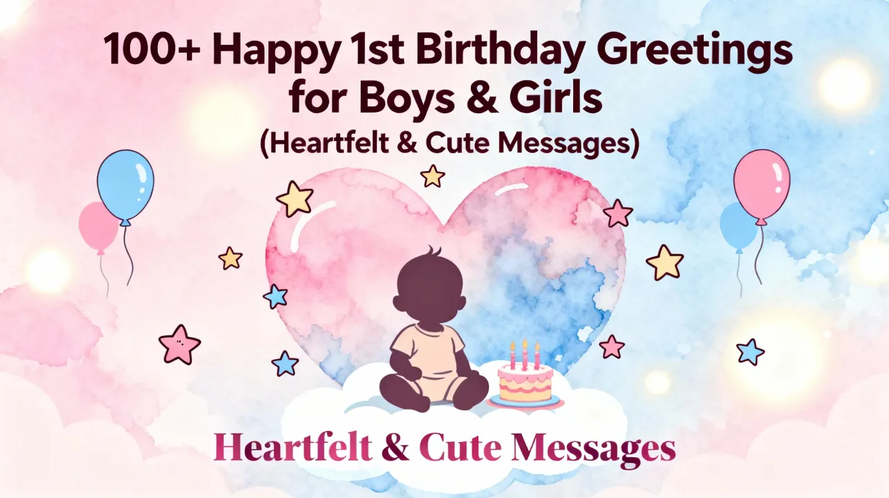 100 Happy 1st Birthday Greetings for Boys Girls Heartfelt Cute Messages