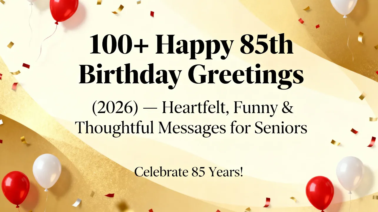 100 Happy 85th Birthday Greetings 2026 – Heartfelt Funny Thoughtful Messages for Seniors